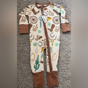 LAST CHANCE* Little Sleepies Ready to Rodeo Bundle! 0/3 zippy & swaddle with hat